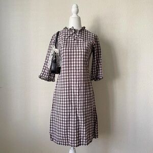 Checkered Brown Dress